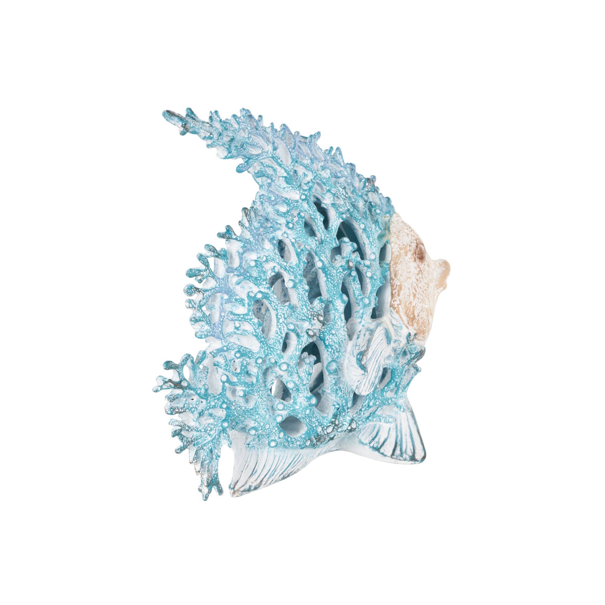 11" Textured Polystone Fish Sculpture with White Fins